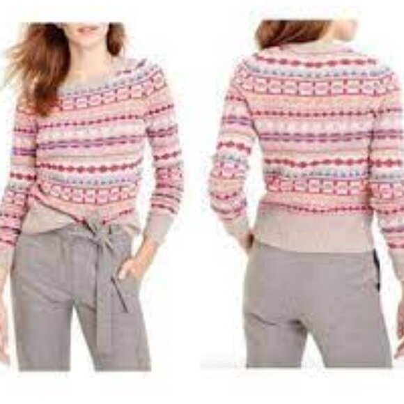 𝅺GAP Cotton Striped Alpine Crew Neck Sweater - Picture 2 of 11